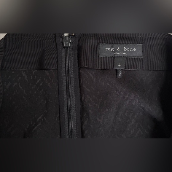 Rag & Bone Black 100 Percent Silk Midi Skirt Size 4‎ EUC - Picture 5 of 7
